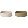 Set van 2 siliconen kommetjes - Damina bowl 2-pack sandy/oat mix 